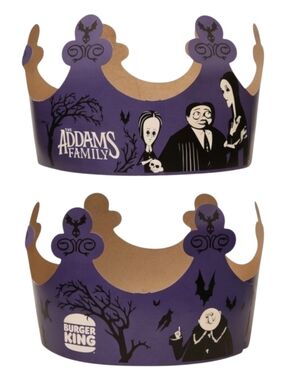 Addams Family 2024 Burger King Paper Crowns Halloween- Set of 2 Shipped in Box